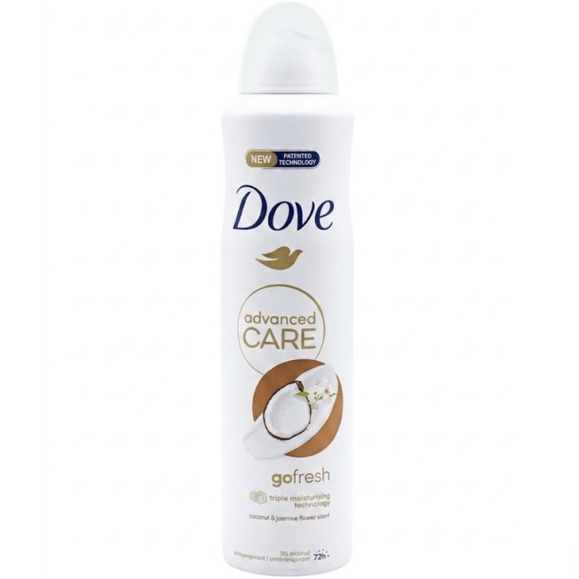 اسپری ضد تعریق زنانه داو مدل Advanced Care Go Fresh با رایحه نارگیل و گل یاس حجم 250 میل